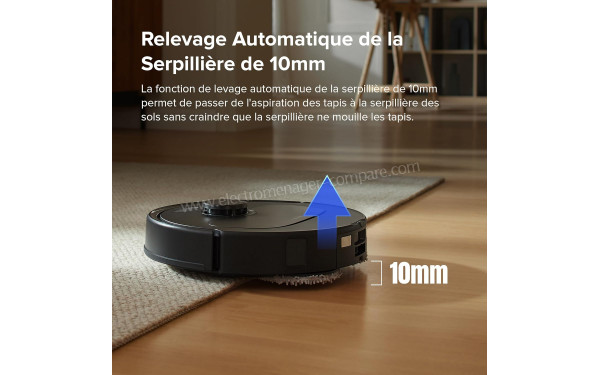 ROBOROCK Qrevo S Noir - Relevage automatique de la serpilli&egrave;re