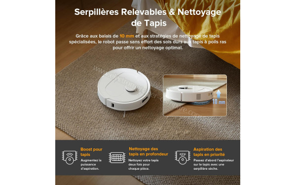 ROBOROCK QV 35A Blanc - Serpilli&egrave;res relevables & nettoyage de tapis