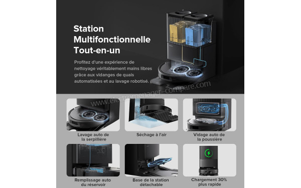 ROBOROCK QV 35A Noir - Station multifonction tout-en-un 