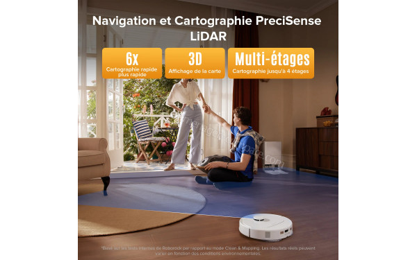 ROBOROCK QV 35S Blanc - Navigation et cartographie PreciSense LIDAR