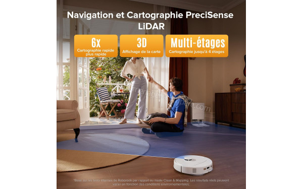 ROBOROCK QV 35S Set Blanc - Navigation et Cartographie PreciSense LiDAR