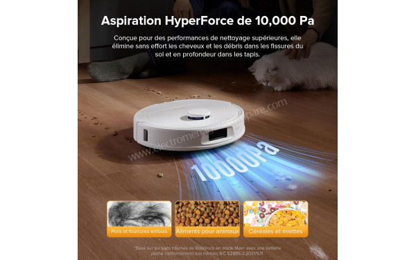 ROBOROCK QV 35S Set Blanc - Puissance d'aspiration