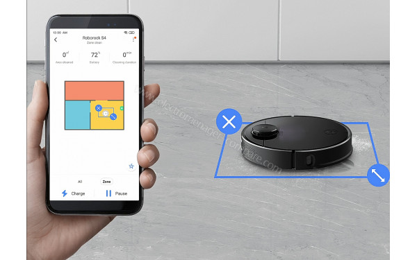 ROBOROCK S4 Max Noir - Zones de nettoyage cibl&eacute;es