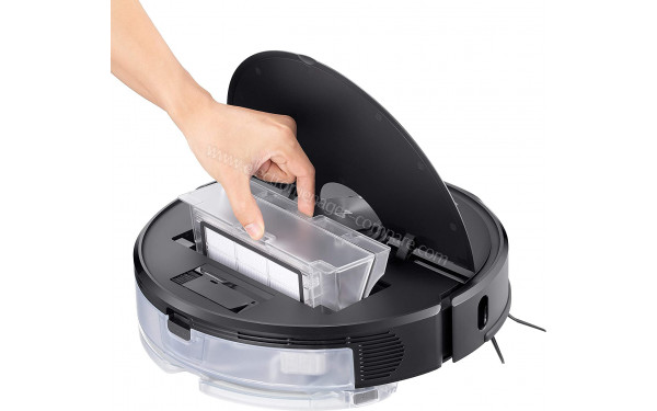 ROBOROCK S6 MaxV Noir - Vue du bac &agrave; poussi&egrave;res