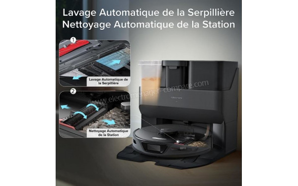 ROBOROCK S7 Max Ultra Noir - Nettoyage automatique de la station