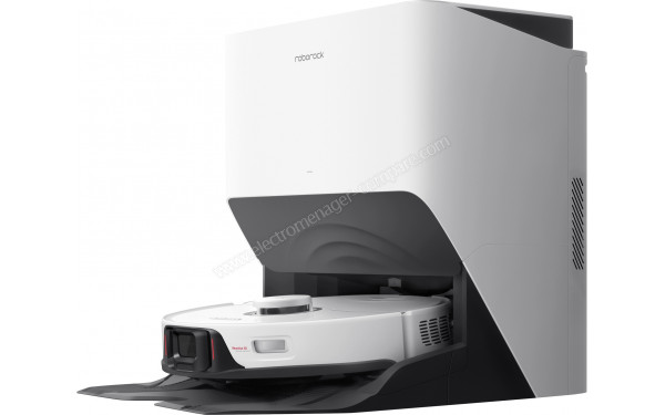 ROBOROCK S8 Pro Ultra Blanc - Vue de 3/4 droite sur la base de chargement