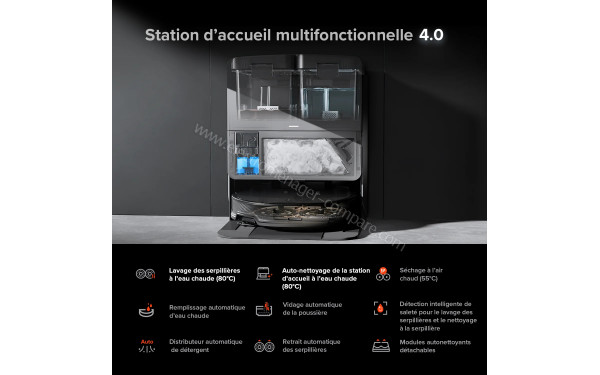 ROBOROCK Saros 10R Noir - Station d'accueil multifonctionnelle 4.0