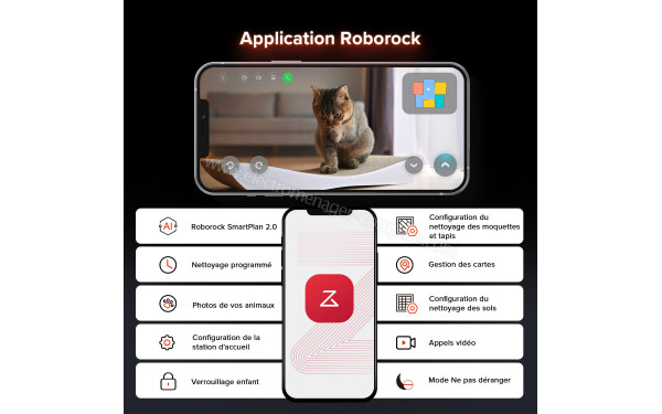 ROBOROCK Saros 10R Noir - Application pour smartphones ou tablettes