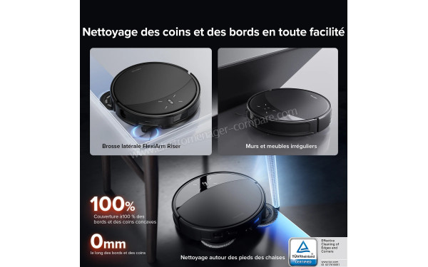 ROBOROCK Saros 10R Noir - Nettoyage des bords et des coins