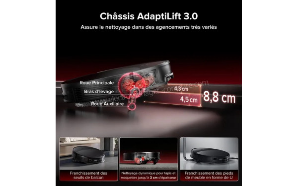 ROBOROCK Saros 20 Black - Ch&acirc;ssis AdaptiLift 3.0