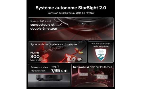 ROBOROCK Saros 20 Black - Syst&egrave;me Autonome StarSight 2.0