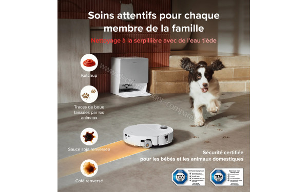 ROBOROCK Saros 20 Flow Complete Blanc - Nettoyage &agrave; la serpilli&egrave;re avec de l'eau ti&egrave;de