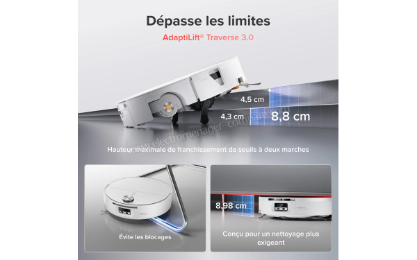 ROBOROCK Saros 20 Flow Complete Blanc - Ch&acirc;ssis AdaptiLift Traverse 3.0
