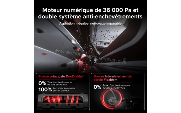 ROBOROCK Saros 20 Set Black - Moteur num&eacute;rique et double syst&egrave;me anti-enchev&ecirc;trement