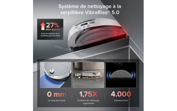 ROBOROCK Saros 20 Sonic Blanc - Syst&egrave;me de nettoyage &agrave; la serpilli&egrave;re VibraRise 5.0