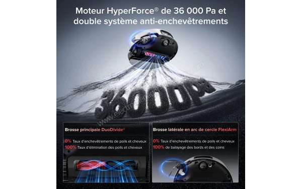 ROBOROCK Saros 20 Sonic Blanc - Moteur HyperForce et double syst&egrave;me anti-enchev&ecirc;trements