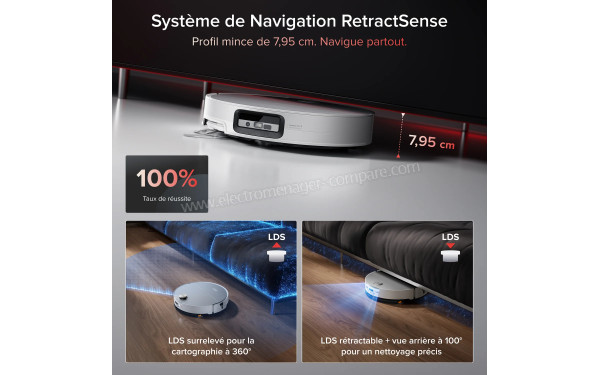 ROBOROCK Saros 20 Sonic Blanc - Syst&egrave;me de navigation RetractSense