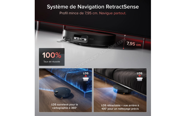 ROBOROCK Saros 20 Sonic Noir - Syst&egrave;me de navigation RetractSense