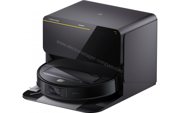 ROBOROCK Saros Z70 R&D Noir - Vue de 3/4 droite sur la station de chargement