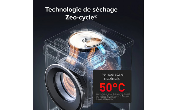 ROBOROCK Zeo One Blanc - Technologie de s&eacute;chage Zeo-cycle