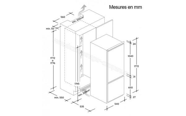 ROSIERES RBBS172 - Sch&eacute;ma d'encastrement