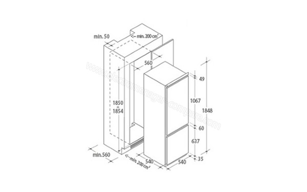 ROSIERES RBBS182 - Sch&eacute;ma technique (cr&eacute;dit : Darty)