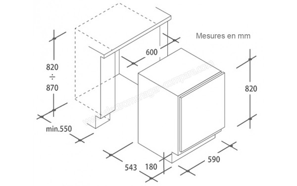 ROSIERES RBFP135/1E - Sch&eacute;ma d'encastrement