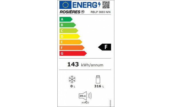 ROSIERES RBLP 3683 N/N - &Eacute;tiquette &eacute;nergie v2