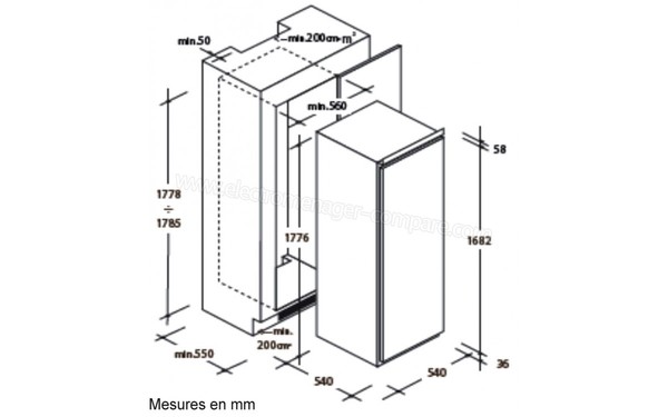 ROSIERES RBLP3683 - Schema d'encastrement