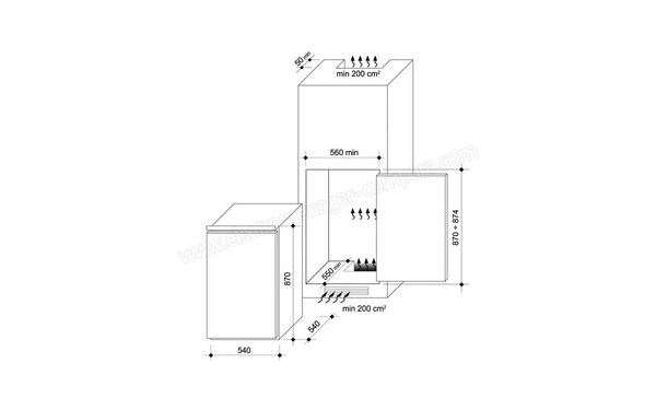 ROSIERES RBOA174/2 - Schema d'encastrement