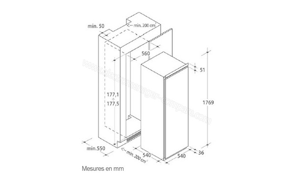 ROSIERES RBOP3683/3 - Sch&eacute;ma d'encastrement (cr&eacute;dit : Darty)