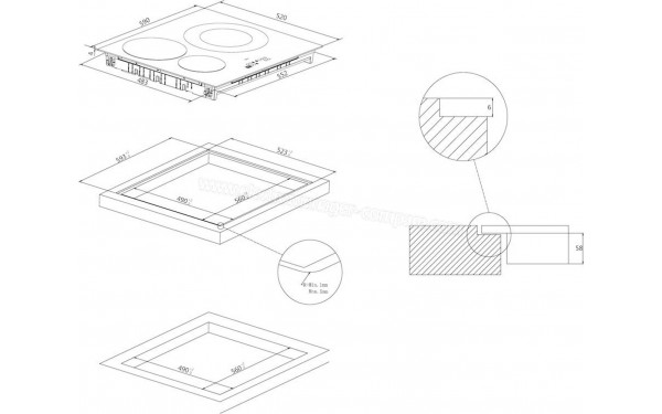 ROSIERES RCID363CD/E1 - Dimensions