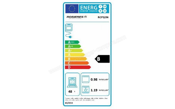 ROSIERES RCP 12 IN - Etiquette &eacute;nerg&eacute;tique four 1