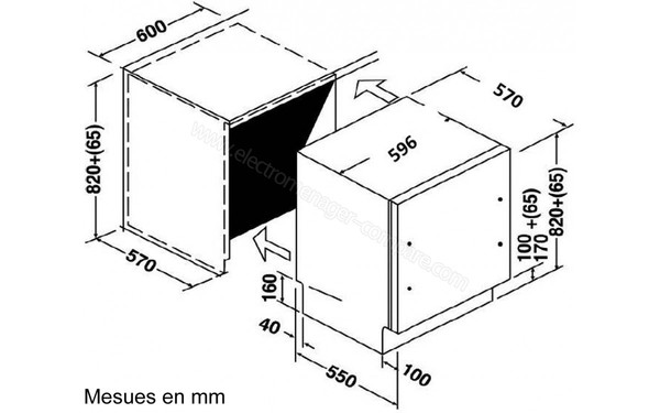 ROSIERES RDF7644-47 - Sch&eacute;ma d'encastrement (cr&eacute;dit : Darty)
