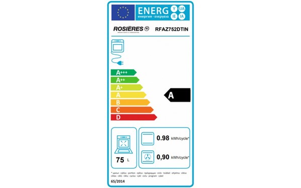 ROSIERES RFAZ752DTIN - &Eacute;tiquette &eacute;nergie