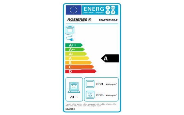 ROSIERES RFAZ7673RB-E WIFI - &Eacute;tiquette &eacute;nergie