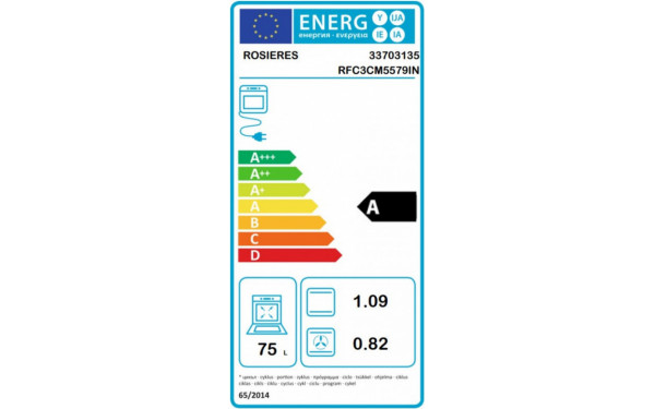 ROSIERES RFC3CM5579IN - &Eacute;tiquette &eacute;nergie
