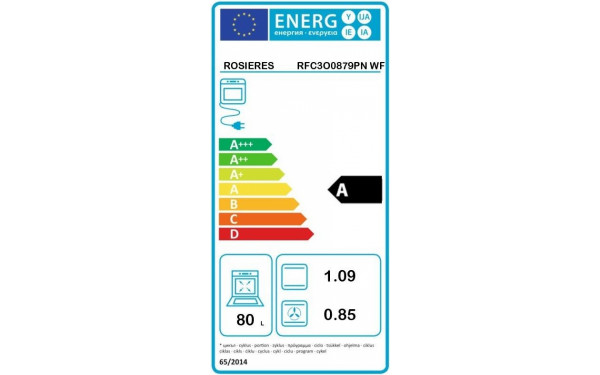 ROSIERES RFC3O0879PN WF - &Eacute;tiquette &eacute;nergie