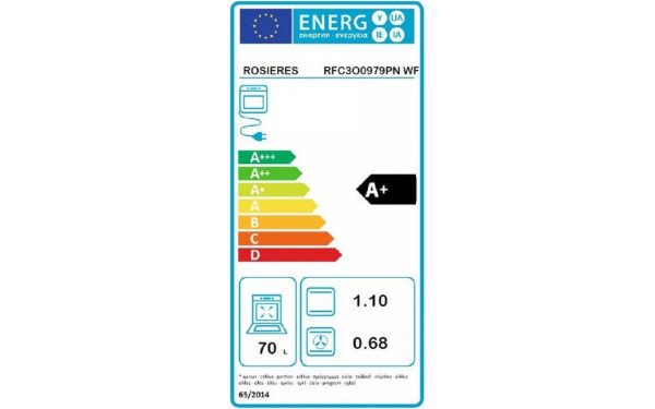 ROSIERES RFC3O0979PN WF - &Eacute;tiquette &eacute;nergie