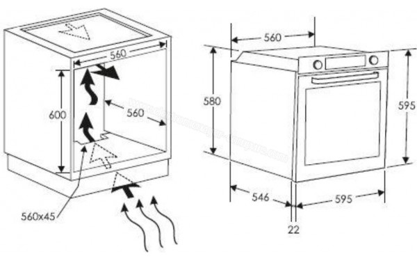 ROSIERES RFC3O3351IN - Dimensions