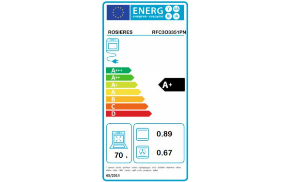 ROSIERES RFC3O3351PN - &Eacute;tiquette &eacute;nergie