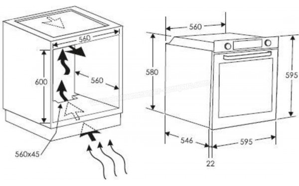 ROSIERES RFC3O5679IN - Dimensions