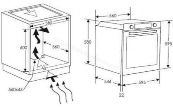 ROSIERES RFC3O5851PN - Dimensions