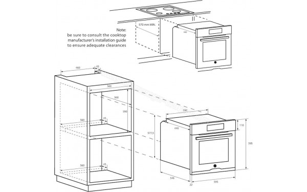 ROSIERES RFC3O5879PNI - Dimensions