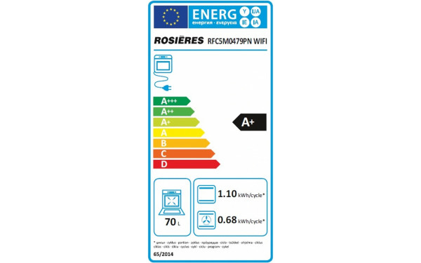 ROSIERES RFC5M0479PN WIFI - &Eacute;tiquette &eacute;nergie