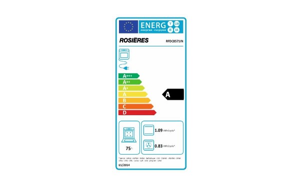 ROSIERES RFDC8571IN - &Eacute;tiquette &eacute;nergie