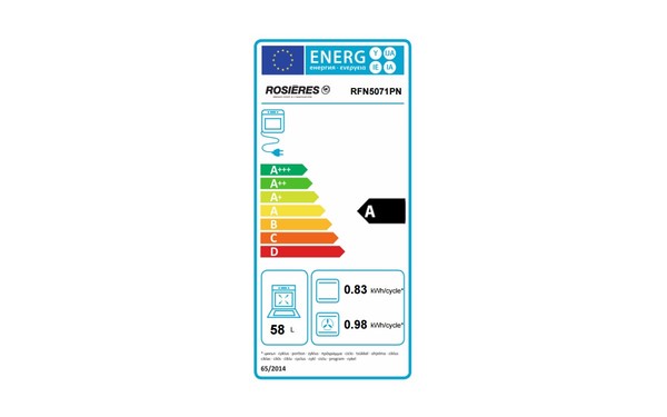 ROSIERES RFN 5071 PN - &Eacute;tiquette &eacute;nergie