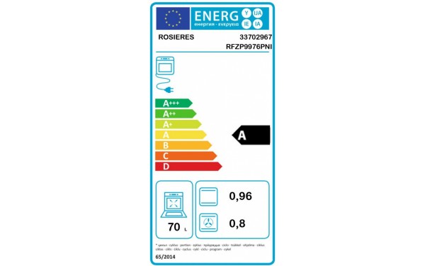ROSIERES RFZP9976PNI - &Eacute;tiquette &eacute;nergie