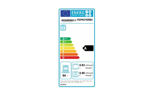 ROSIERES RGP 6376 RBX - &Eacute;tiquette &eacute;nergie