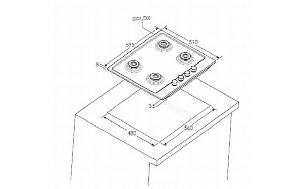 ROSIERES RHW6BRK3X/1 - Dimensions
